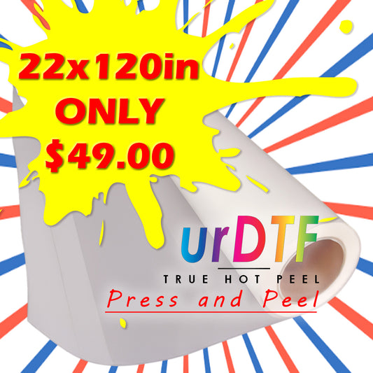 22"x120" Hot Peel DTF Printing, 10 Feet DTF Special - True Hot Peel, High Quality and Fast TAT